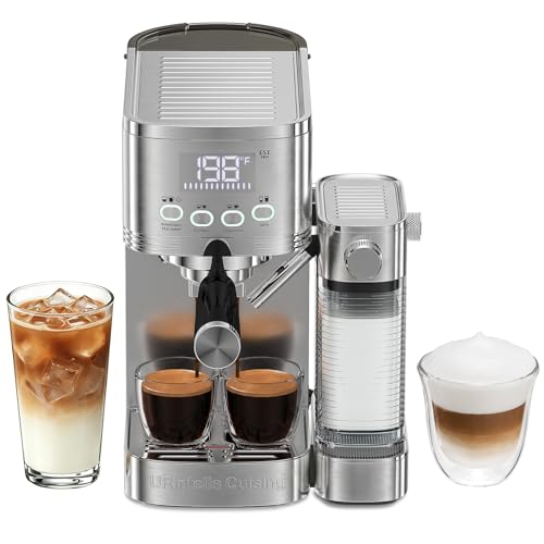 Espresso Machine with Milk Frother and LED Display