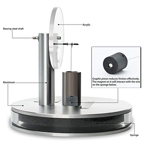 DjuiinoStar High Performance Low Temperature Stirling Engine: Rotate Hours on A Thermos, Quiet, Great Coffee Cup Stirling Engine DLTD-203