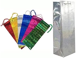 WARESHARK 6X Assorted Wine Bottle Gift Bags Champagne Holographic Party Gift Bag