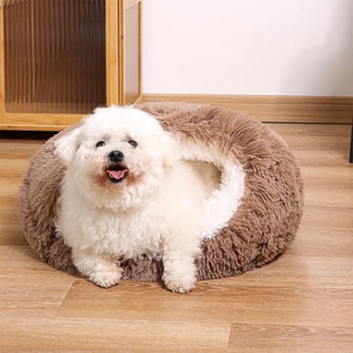 SHJOEE Flauschig Hundebett Muschelform 70cm Katzenbett Warm Tierbett Haustierbett Waschbar Hundesofa Katzensofa Plüsch Hundekorb Katzenkorb Weiche Kuschelbett für Den Schlaf im Innenbereich