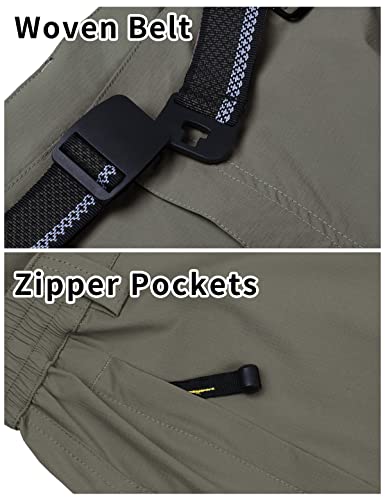 Noukow Men's Outdoor Quick Dry Lightweight Hiking Pants Waterproof Pants With Belt For Fishing Mountain Camping Work Active #TOP3