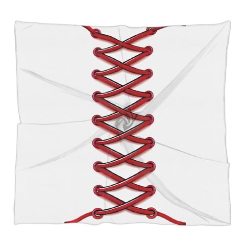 Square Head Scarf Red Baseball Laces Bandana Silk Feel Like Hair Wrap Shawl Lightweight Scarves Fashion Accessories for Women Girls