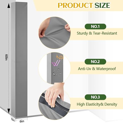 Image of Wonderjune Wall Corner Guards Edge Protector Heavy Duty Foam Corner Protectors for Wall Waterproof 2 Sides Padding for Gyms, Basketball Court, Kindergarten, Playrooms, Garages(6ft,Gray)