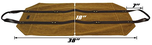 Canvas Firewood Log Carrier Bag, Waxed Durable Wood Tote Of Fireplace Stove Accessories, Extra Large Hay Hauling With Handles For Outdoor Camping-Rust #TOP2