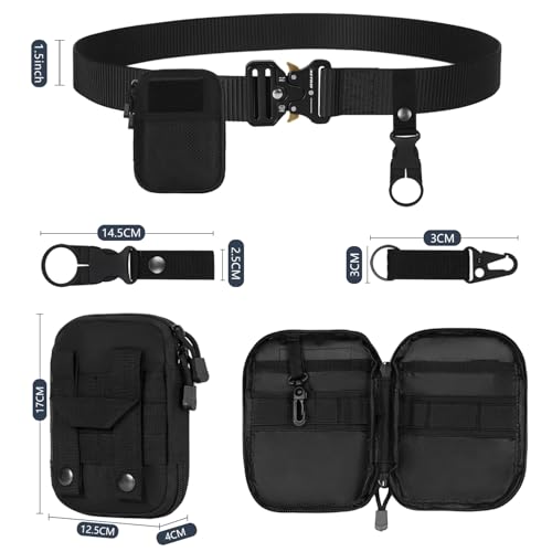 Tactical Belt, Military Belts For Men, Nickel Free Belt Men with Molle Pouch, Tactical Key Holder & Water Bottle Clip2
