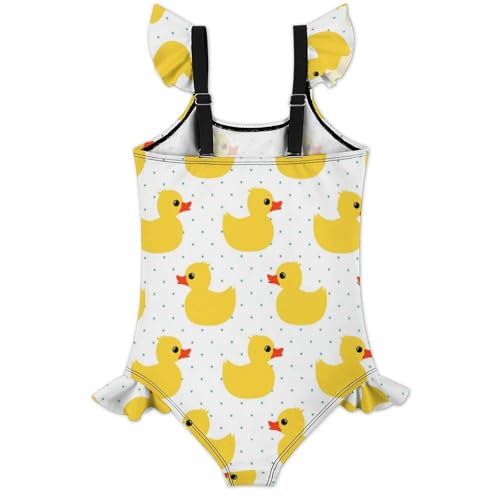 Girls One Piece Swimsuit Lovely Cute Animals Ruffles Swimwear Bathing Suits 3-12 Years2