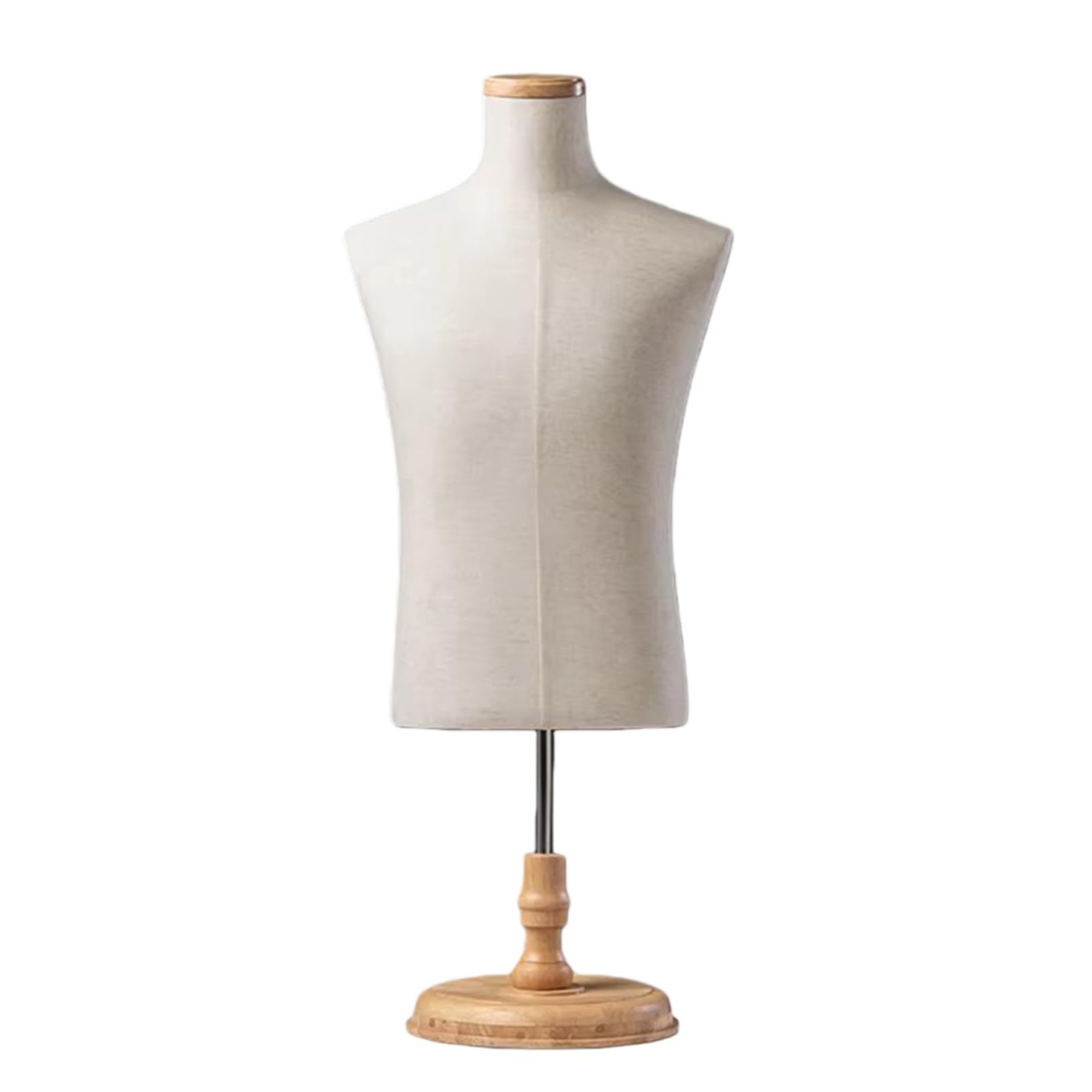 Manekin krawiecki męski, regulowana wysokość 110-130 cm, podstawa z litego drewn i elastyczne ramiona z drewna bukowego do butiku/studia projektowego/ekspozycji detalicznej (4 sztuki, tułów)