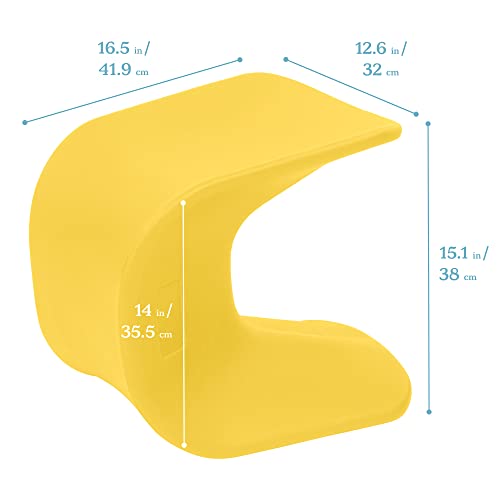 Image of ECR4Kids Wave Seat Perch Stool, 14in - 15.1in Seat Height, Flexible Seating, Yellow, 2-Pack