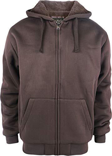 Image of Yasumond Hoodies for Men Zipper Fleece Sweatshirt Heavy Sherpa Lined Hooded Warm Winter Coats Big Tall