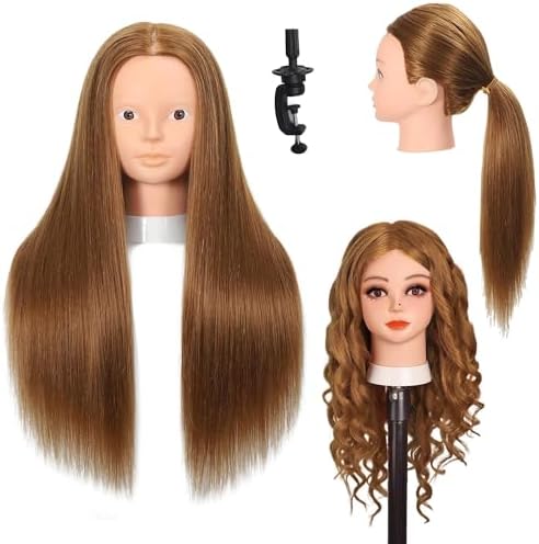 Opini Mannequin Head with 80% Human Hair Doll Head for Hair and Makeup