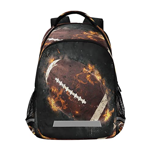Quteprint Mochila para la escuela, mochila de viaje de fuego de fútbol americano para hombres y mujeres, mochila escolar para libros, bolsa para laptop de 17 pulgadas, mochila casual para niños, niñas