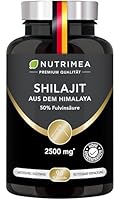 Shilajit Kapseln – Original Himalaya Hochdosiert, 2500mg – Reiner Extrakt – Premium Rohstoff - 50% Fulvosäure - 5:1 Extrakt - Qualitätskontrolle - Nutrimea - Premium Qualität