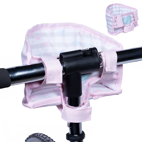 Adora Bike Baby Doll Seat Carrier, Pretend Play Toy Accessories for Dolls up to 13 Inch, Adjustable Velcro Straps Fits All Bicycle Sizes - Classic Pastel Pink