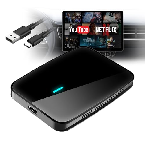 ATOTODIRECT Adaptador Inalámbrico CarPlay Android Auto, CarPlay AI Box para CP/AA por Cable, 2G+16G, Dual WiFi y Bluetooth Hub IoT, BLE, para Netflix/Youtube/Tarjeta TF, DriveChat AI Voice, CB4A