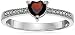 Gemstone and Diamond Accent Heart Ring in Sterling Silver