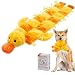 Mihachi 16 Squeakers Dog Squeaky Toys - No Stuffing Plush Pet Christmas Chew Toys - Yellow Squeaker Mat Duck