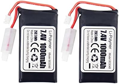 Batería Li-Ion 7.4V 3000mAh Para Vehículos RC - Con Conector SM-4P Y Cable De Carga USB, Compatible Con Coches, Barcos O Drones