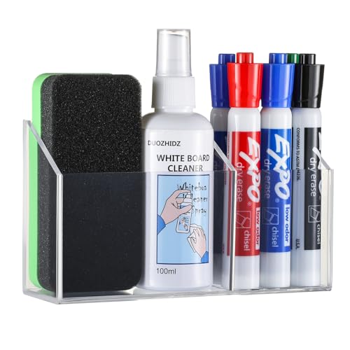 Lingshare Acrylic Magnetic Marker Holder For Whiteboard Dry Erase Marker Holder For Office Refrigerator Fridge Classroom Must (Acrylic)
