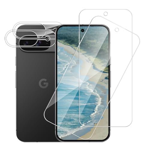 Carantee 2+2 Stück Panzerglas für Google Pixel 9 5G Schutzfolie, 2.5D HD-Klar Displayschutzfolie mit Kameraschutz, Anti-...