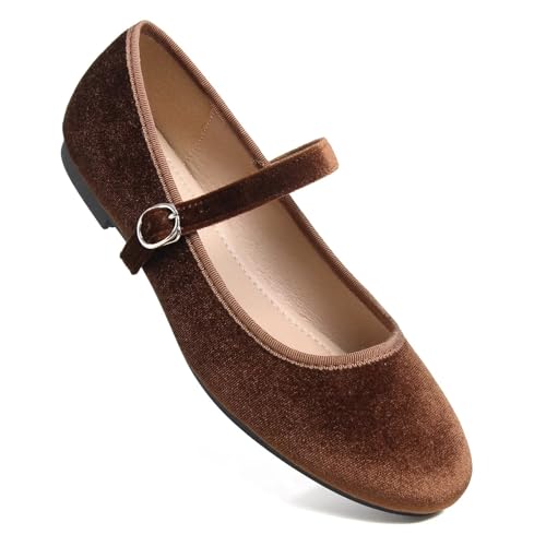 Image of TN TANGNEST Women's Velvet Flats Round Toe Ballet Shoes | Elegant Bowknot Flats Comfortable Casual Slip On Flats for Work