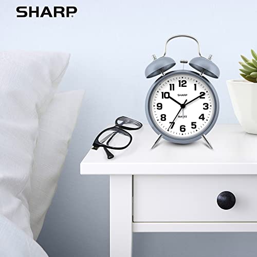 Sharp Twin Bell Alarm Clock With Stylish Matte Color, Battery Operated Loud Alarm Clock (Lavender) #TOP5