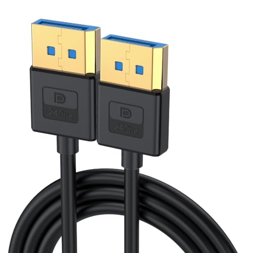 CY Cable ultrafino DisplayPort 1.4 DP a DP 8K 60Hz cable Ultra HD UHD 4K 144Hz para ordenador de sobremesa portátil monitor tarjeta gráfica (100 cm)