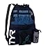 TYR Big Mesh Mummy Backpack for Swim, Gym and Workout Gear, Black, 40-Liter Capacity