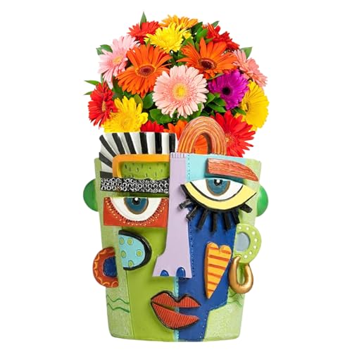Generico Vaso Decorativo a Forma di Volto - Pianta da Interno con Volto Fantasioso - Decorazione Resina Artistica per Casa, Vaso Bonsai 15 cm con Foro di Drenaggio per Giardino, Esterno e Interni