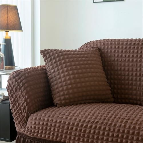 Housse de canapé extensible seersucker pour rénover un canapé usé