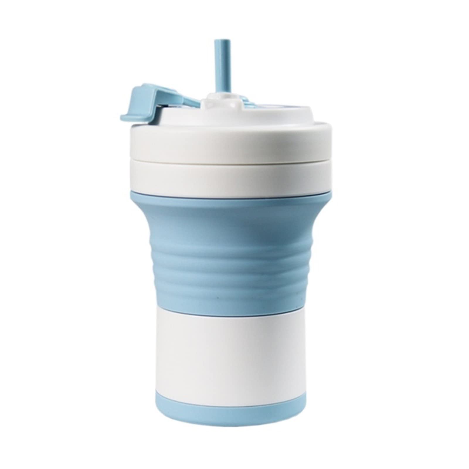Reise-Kaffeetasse mit Strohhalm, Silikon-Kaffeetassen, Wasserbecher, Outdoor, Camping, Wandern, Radfahren, Faltbare Wasserflaschen (Schokolade)