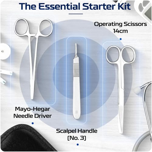Image of Dissection Kit, Stainless Steel, 27 Pcs with Case, for Biology, Anatomy, Botany and Veterinary Students