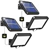 【2 stuks】Zonnelampen voor buiten met bewegingsmelder, 56 leds, buitenlamp op zonne-energie met bewegingsmelder, IP65 waterdicht, 120 graden verlichtingshoek, zonnelamp met 16,5 ft kabel
