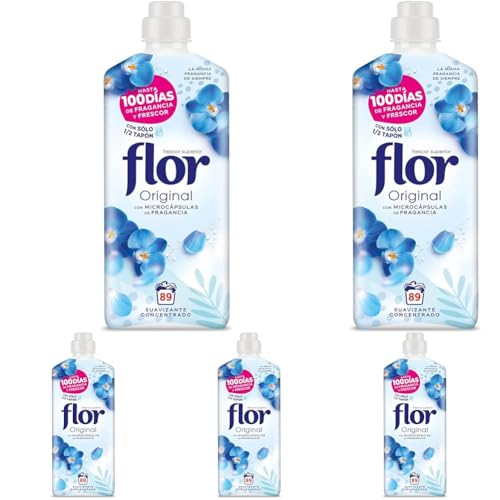 Flor Original, suave concentrado, para roupas, 89 lavagens, 1602 mililitro, 1 (embalagem de 5)