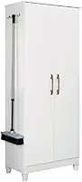 Armário Multiuso Organizador Lavanderia 2 Portas 4 prateleiras New Iris Moval Castanho Wood