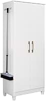 Armário Multiuso Organizador Lavanderia 2 Portas 4 prateleiras New Iris Moval Castanho Wood