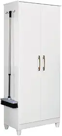 Armário Multiuso Organizador Lavanderia 2 Portas 4 prateleiras New Iris Moval Castanho Wood