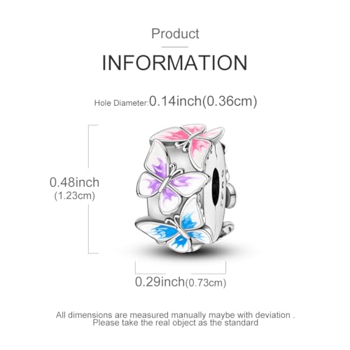 Hapour Clip Spacer Charm for Bracelet Clip Lock Stopper Bead Spacer DIY Fit European Snake Bracelet Openable 925 Sterling Silver Beads Jewelry for Women Mom3