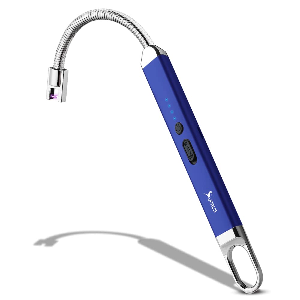 SUPRUS Lighter Rechargeable USB Lighter Arc Electric Lighetrs with Safety Switch 360° Flexible Neck Flameless Grill Long Lighters for Candle Camping