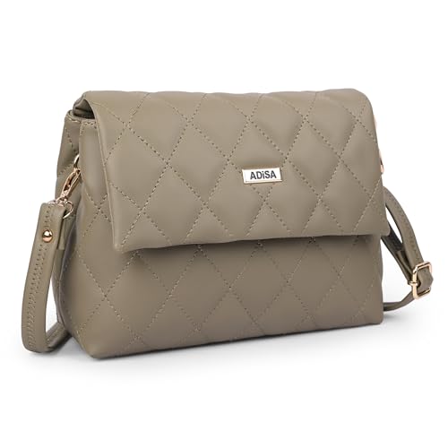 Image of ADISA Women's Girls Quilted Cross Body Sling Bag with Height Adjustable Belt (SL5169)