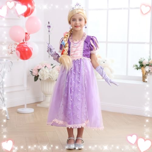 Disfraz de princesa morada para niñas 2-8 años miniatura 2