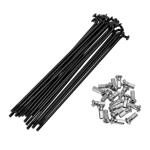 REPAIROCK 20 Set 12G Bicycle Spokes 130mm Bike Wheel Spokes Carbon Steel Black