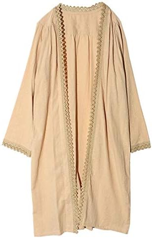 Amazon リネン 麻 刺繍 ノーカラーロングカーディガン トッパーカーディガン レースロングカーディガン 刺繍カーディガン 前開きカーディガン レディース 綿 コットン 涼しい カーディガン ボレロ 通販