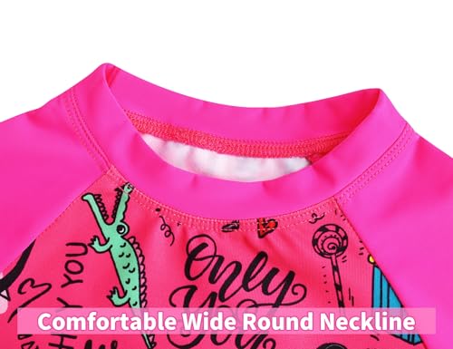 Image of Snowheart Girls Rash Guard Sets Long Sleeves Swimsuit 2 Pieces Tankini Bathing Suit Swimwear for Girls 3-12 Years