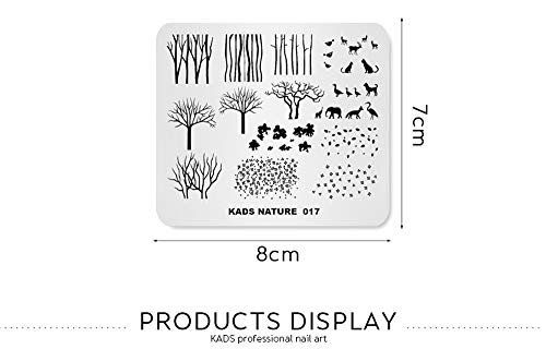 KADS Nail Stamping Plate Charming Herbst Landschaft Baum Defoliation Natur Vorlage Bild Design Platten für Nail Art Dekoration und DIY Nail art (NA017)