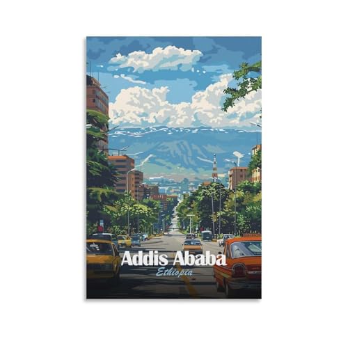Addis Ababa impression sur toile 40x60cm pour décoration murale