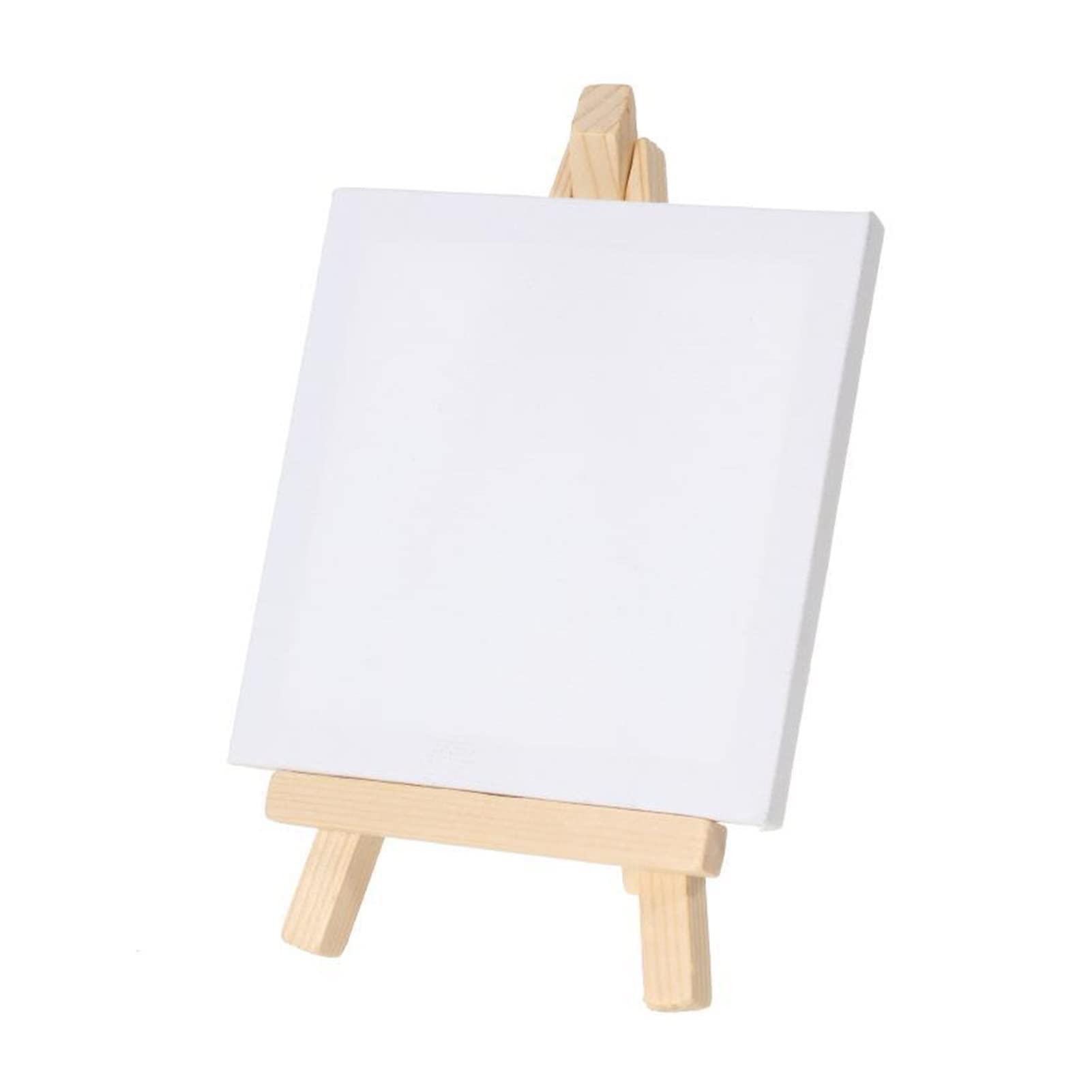 ZZZYW Artistas de 12 Piezas de 5 Pulgadas Mini Caballete +3 Pulgadas x3 Pulgadas Mini Lienzo Pintura de niños Artesanía Bricolaje Dibujo de Caballete de Mesa pequeña (Color : W, tamaño : 10x10cm)