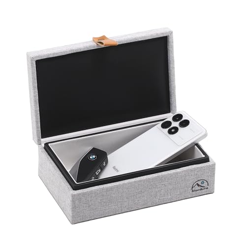 Nordura Keyless Go Schutz Autoschlüssel Box aus Leinenstoff, Faraday Box, RFID Anti-Diebstahl, Autoschlüssel Signal Blocker Box
