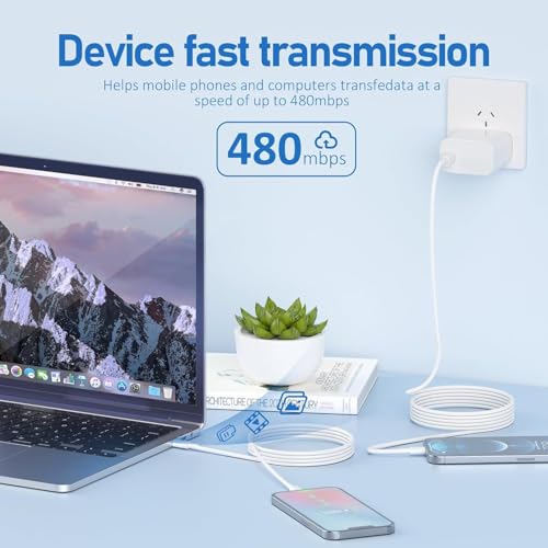Image of Mizi 25W USB C to Lightning Fast Charging Cable 3.3FT, Power Delivery 480Mbps Data Sync Cable Cord Compatible wth iPhone 14 13 12 11 Pro Max X XS XR 8 7 6s Plus SE - White