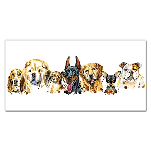 Décoration d'intérieur en verre 100x50cm design chiens finition haut de gamme