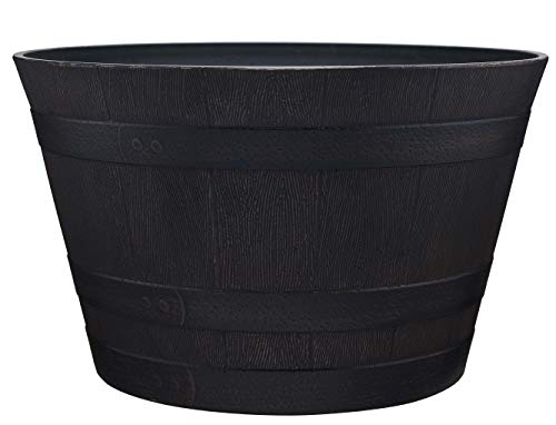 Southern Patio HDR-007197 Whiskey Barrel, Kentucky Walnut, 15.5"